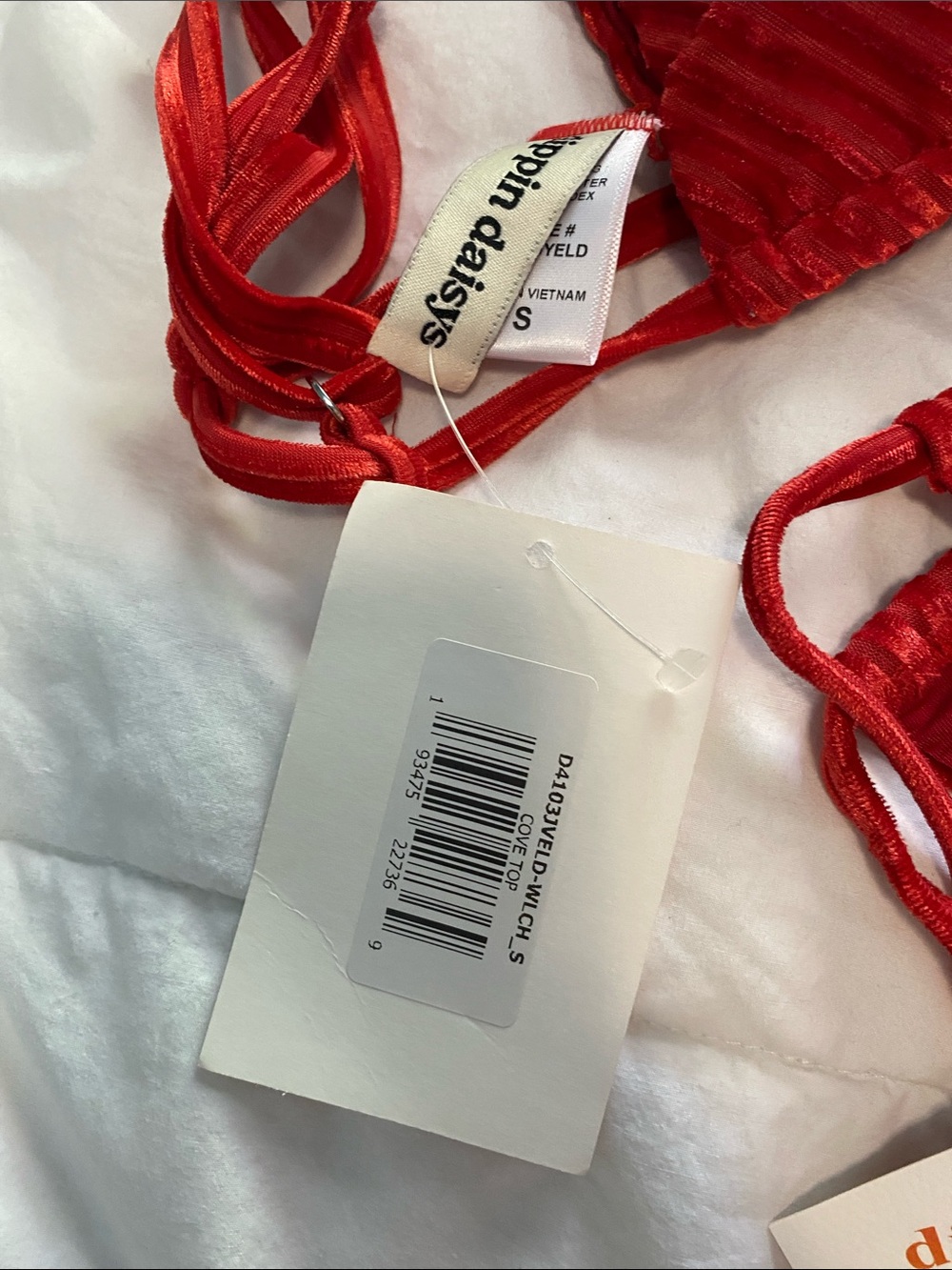 Dippin' Daisy's Red Ribbed Triangle Bikini Set - Picture 4 of 6